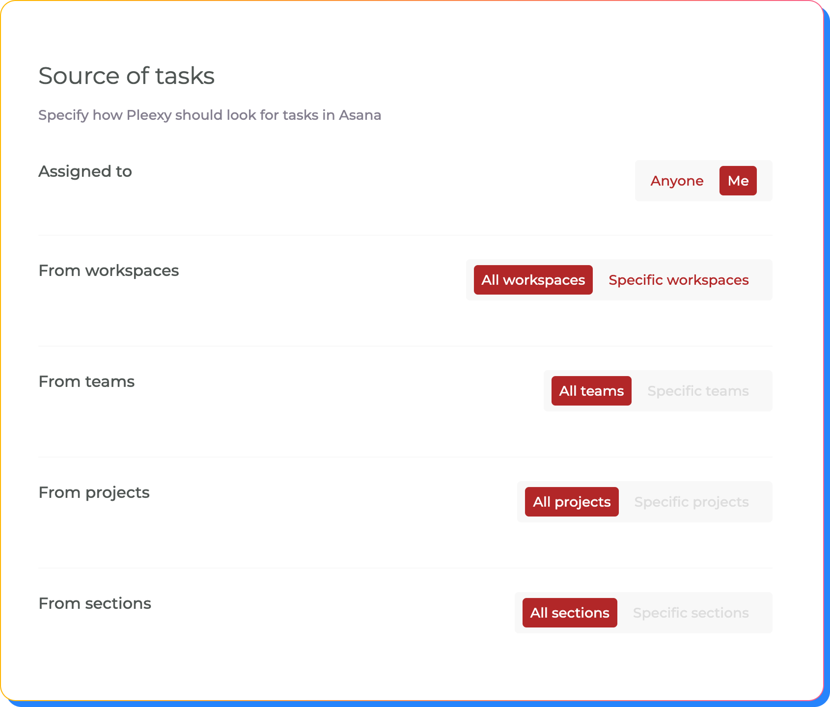 Set up Asana task filtering