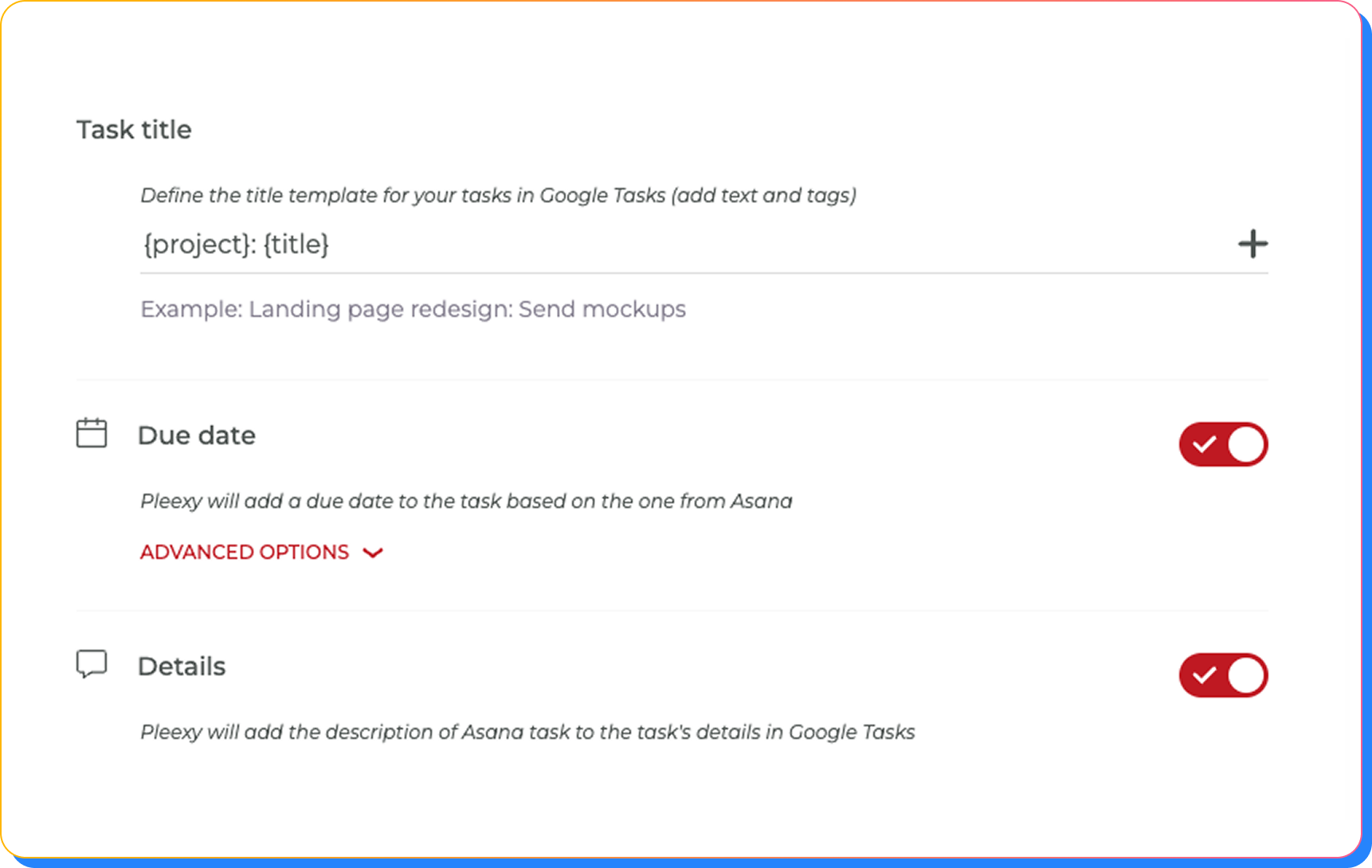 Customize Google Tasks formatting