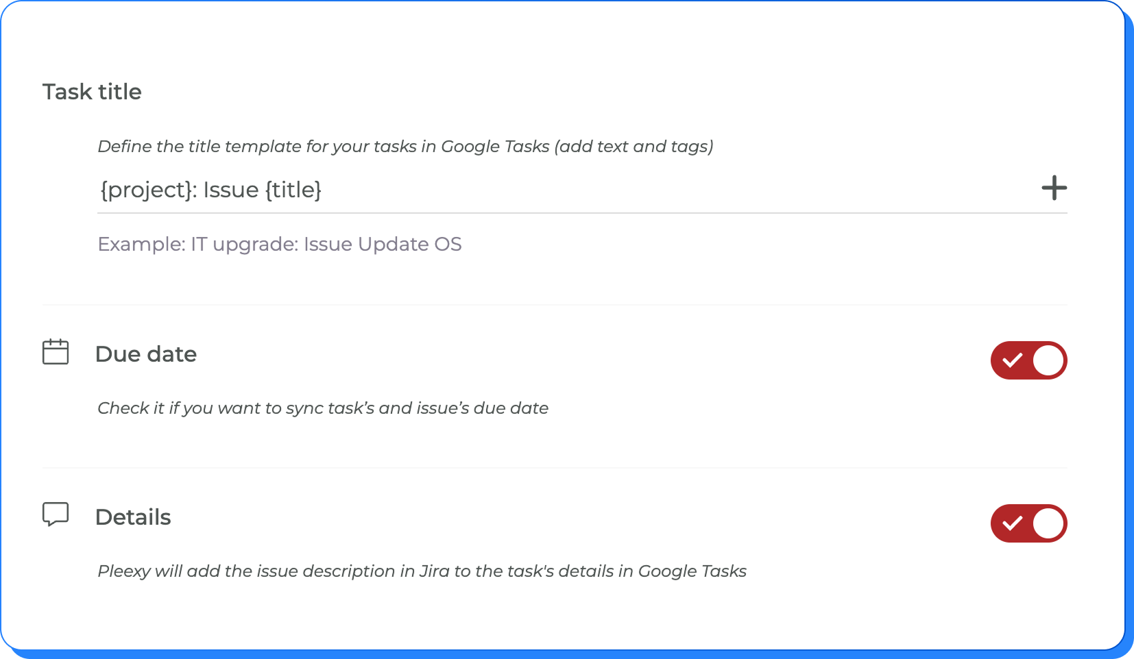 Customize Google Tasks formatting