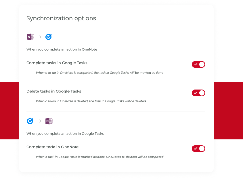 Customize your task sync settings