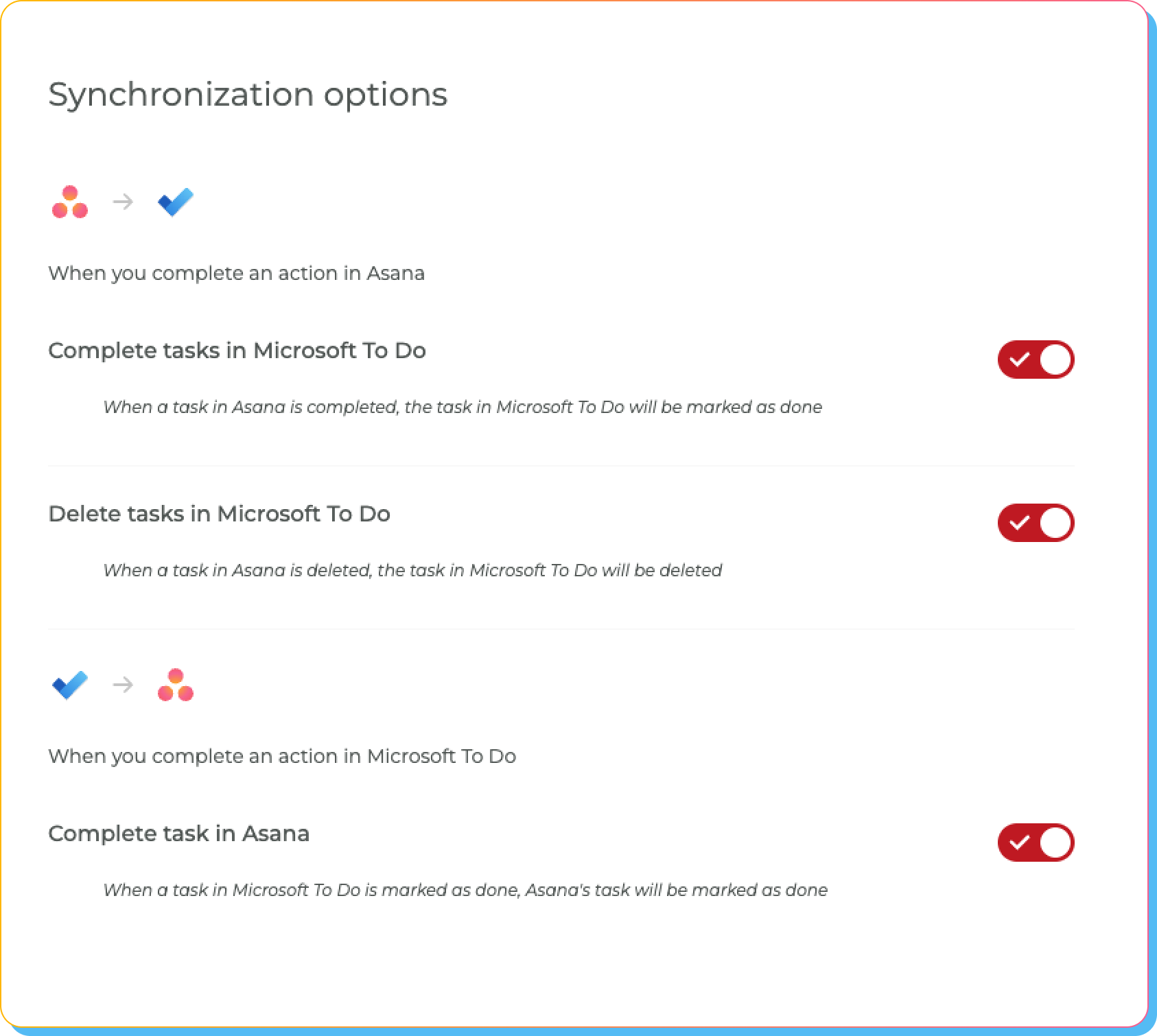 Fine-tune sync preferences