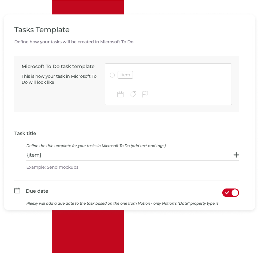 Customize how Pleexy creates your tasks in Microsoft To Do