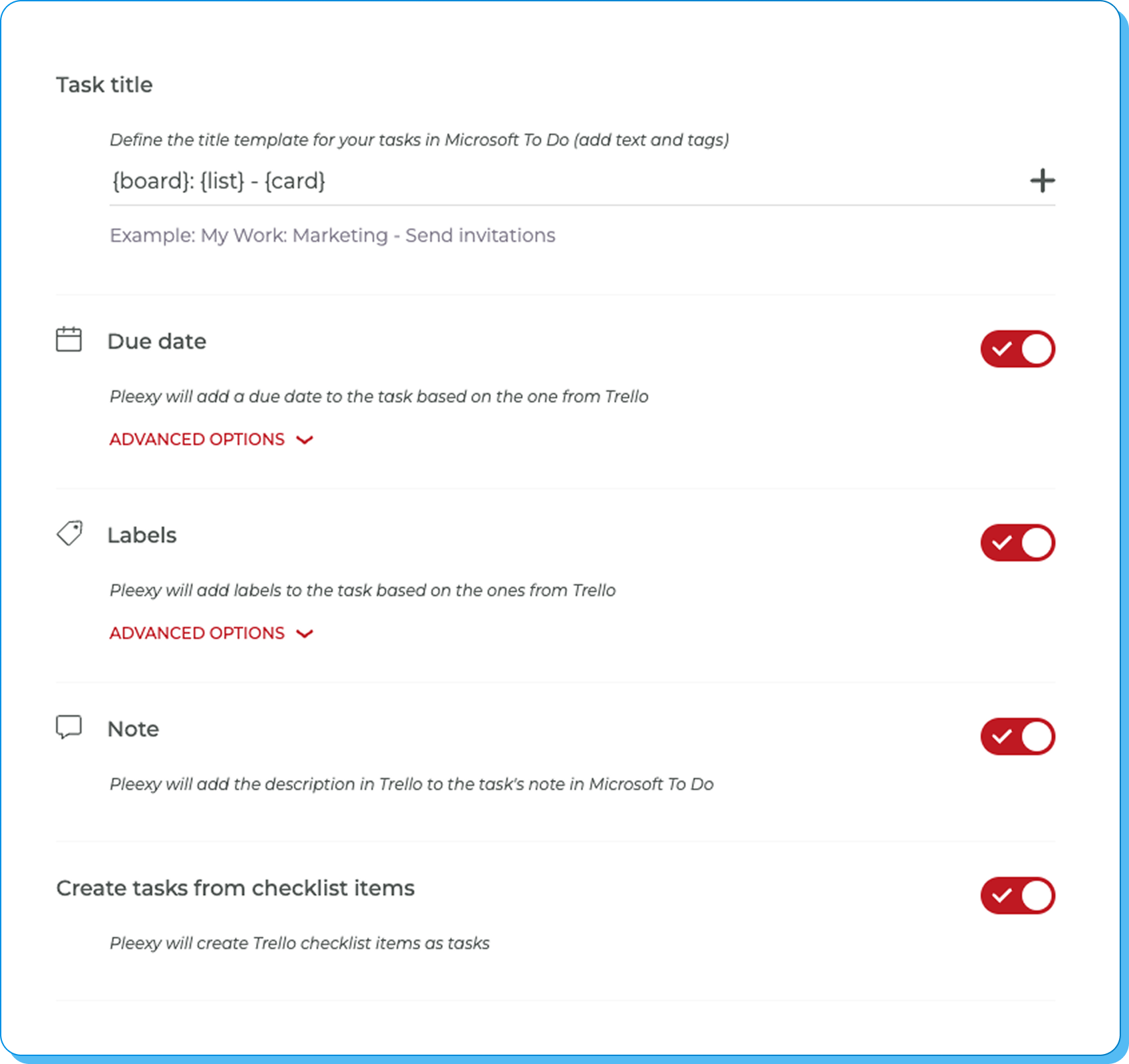 Customize Microsoft To Do task creation