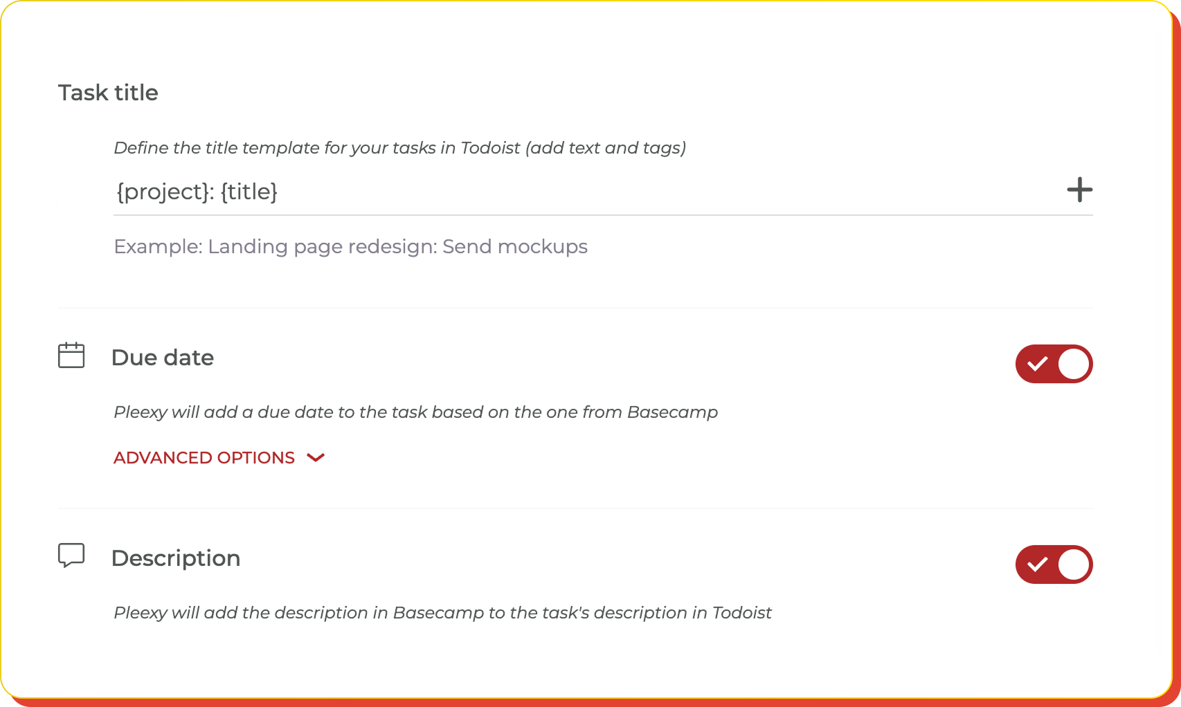 Customize Todoist task creation