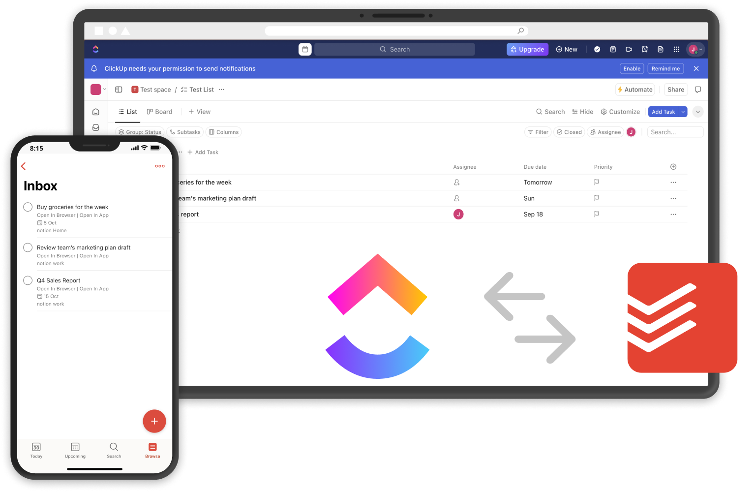 clickup & todoist