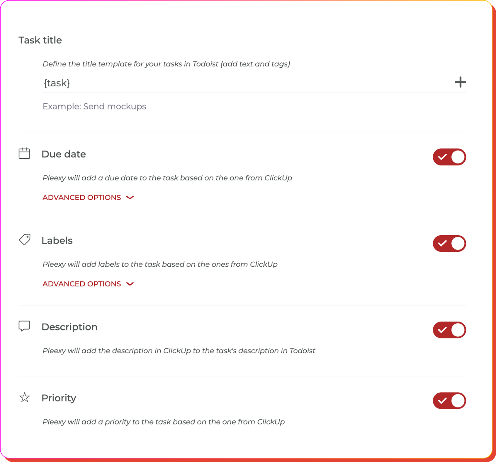 Customize Todoist task creation