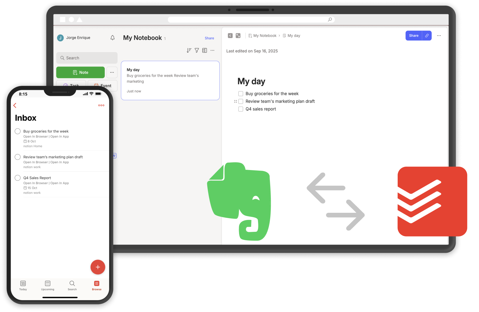 evernote & todoist