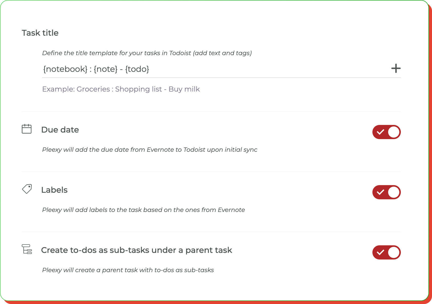 Customize Todoist task creation