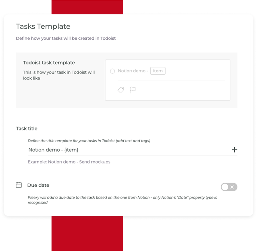 Configure how Pleexy searches for your tasks in Notion