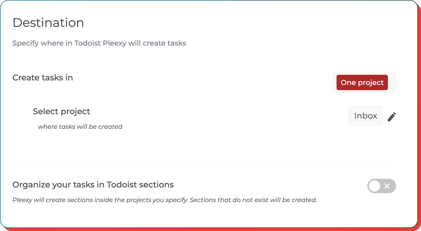 Organize tasks in Todoist projects